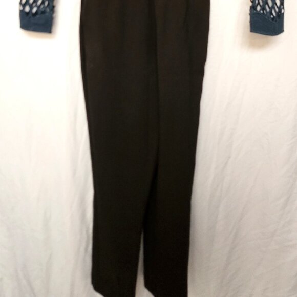 Taylor Swift choice Self-Portrait black/green openwork crochet mesh jumpsuit 2 - Picture 2 of 16